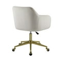 thumbnail image 6 of Linon Abram Task Chair with Adjustable Height & Swivel, 275 lb. Capacity, Off White Velvet Fabric, 6 of 11