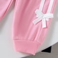 thumbnail image 5 of XIMIN Toddler Girls Clothes 2 Pieces Long Sleeved Cute Set Bow Hooded Pullover Tops and Jogger Pants with Pocket Casual Outfuts Fall Outdoor Sportswear, 5 of 8