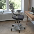 thumbnail image 3 of BizChair Mesh Mid Back Desk Chair with Adjustable Arms, Dark Gray, 3 of 9