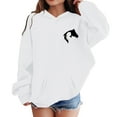 thumbnail image 4 of Telankuip Love Horses Graphic Printed Hoodies for Teen Girls Trendy Long Sleeve Loose Soft Cozy Casual Hooded Sweatshirts Lightweight Preppy Kids Pullover Tops with Pockets White 13-14 Years, 4 of 4