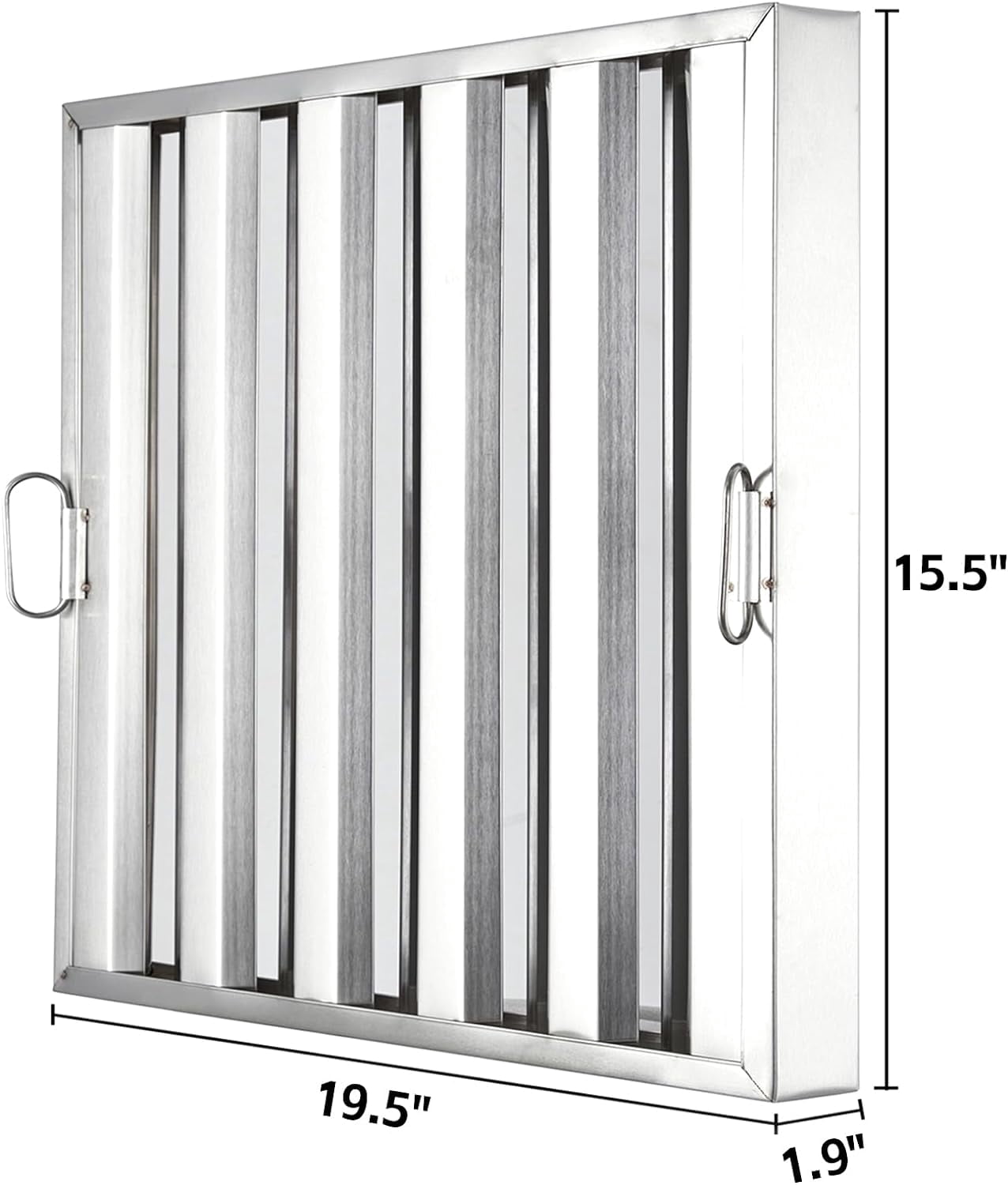 Patikuin Commerical Hood Filters 19.5W x 15.5H Inch, 430 Stainless Steel 5 Grooves, Range Hood Filters for Restaurant Kitchen Exhaust Hoods, Pack of 6