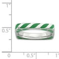 thumbnail image 4 of Sterling Silver Polished Green Enameled Square Ring, 4 of 4