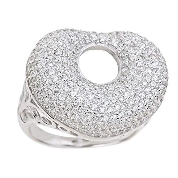 Decadence Sterling Silver Heart Cubic Zirconia Ring