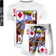 thumbnail image 3 of Conjunto de camiseta con estampado digital de naipes, pantalones cortos casuales de manga corta en 3D para hombres y mujeres, tendencia de dos piezas, 3 of 4