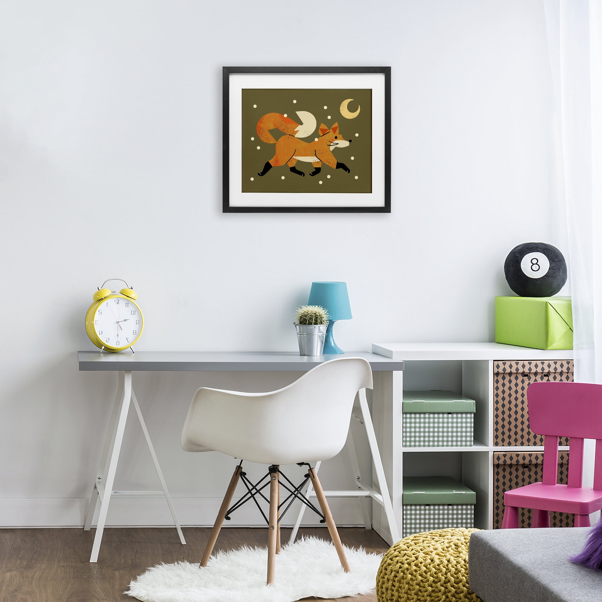 Stupell Industries Wandering Winter Fox Black Framed Print Under Glass, design by Renea L. Thull