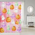 thumbnail image 2 of Manfei Halloween Ghost Print Shower Curtain 72Wx78L,Minimalist Skull Bath Curtain, 2 of 5