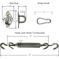 thumbnail image 3 of Shade Sail Hardware Kit for Sun Shade Sail Installation 316 Anti-Rust Stainless Steel 6 Inches Courtyard Driveway Garden 60PCS B, 3 of 5