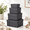 Black, variant on Pink 4-Piece Nesting Stackable Square Gift Box Set with Lids