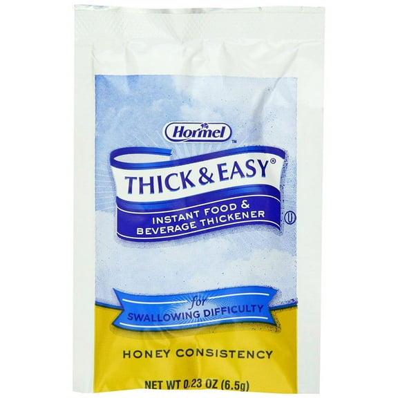 Hormel Food Sales Food and Beverage Thickener Thick & Easy 6.5 Gram Individual Packet Unflavored Ready to Mix Honey Consistency Case of 100