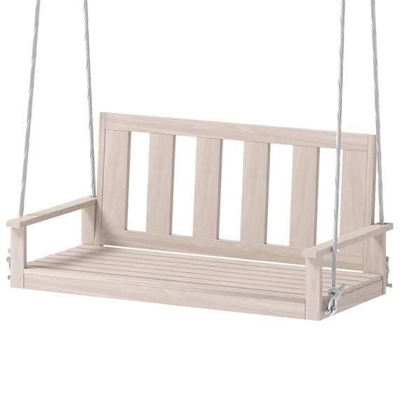 MUZZ 3-Seater Outdoor Wood Swing,Garden Swings with for Adults Kids, Large Tree Swing for Yard Patio Porch Garden, Hanging Bench Chair Furniture for Deck, 700LBS Weight Capacity(Large/Natural)