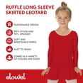 thumbnail image 3 of Elowel Girls Leotard Toddlers Long Sleeve Skirted Dress for Gymnastics Dance Ballet Red Size 4-6, 3 of 7