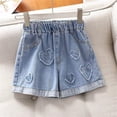 thumbnail image 5 of Ruyang Girls Jean Shorts Kids Athletic Denim Shorts Summer Casual Uniform Shorts for Teen Girl Stretch Mid Rise Waist Denim, 5 of 5