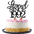 thumbnail image 1 of Migeaks Legend Since 1992 Decoración Para Tarta De 32 Cumpleaños, Decoración Para Tarta De Feliz Cumpleaños, Hombres Y Mujeres Animan A 32 Años, Decoración Para Tarta Hecha A Mano Con Purpurina Negra, 1 of 5