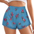 thumbnail image 2 of Women's Originals Shorts, Jersey Sports Shorts, Gym Shorts For Women, Rose Illustration, XS, Plus Size Available, 2 of 5
