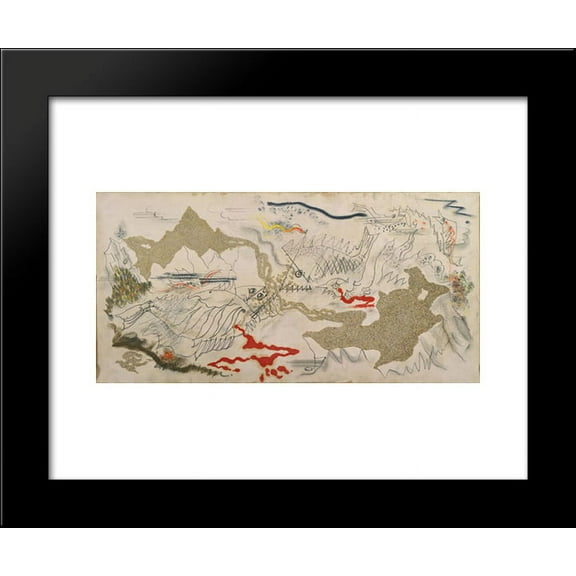 Battle of Fishes 20x24 Framed Art Print by Masson, Andre