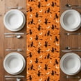 thumbnail image 6 of Red Orange Halloween Table Runner - 70 Inch Long, Kitchen Dining Table Runner Dresser Scarves, Flying Witch Bats Moon Farmhouse Decor for Coffee Tables Wedding Party Banquet, 6 of 8