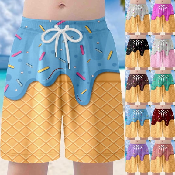 SHenli Swimming Trunks for Boys 10-12 3d Funny Print Swimming Short Drawstring Fashion Beach Swimwear Swimming Trunks Clothes Boys Swimming Trunks