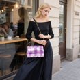 thumbnail image 5 of FORMRS Women Crossbody Purse with Chain Strap Vegan Leather Shoulder Handbag, Purple and White Pattern, 5 of 7