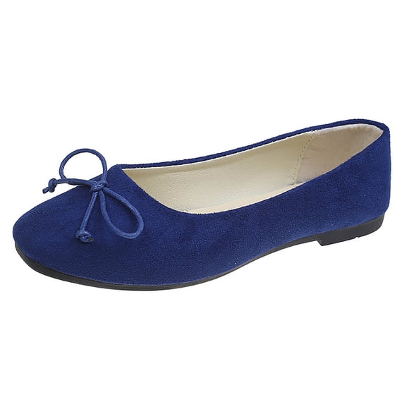 Women Fashionable Casual Bow Flats, Comfortable Lightweight Slip on Loafers for Walking, Versatile Suede Ballet Flats for Spring, Office, Daily Wear