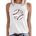 thumbnail image 1 of Gibobby Mujeres Verano Sin Mangas Cuello Redondo Béisbol Impresión Tank Tops Casual Camisetas Blusa Top(Blanco,G), 1 of 4