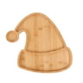 thumbnail image 2 of Opvise Christmas Wooden Tray Tree Santa Hat Elk Shape Rustic Multi-functional Snack Jewelry Fruit Serving Plate Storage Holder Party Supplies for Christmas Christmas, 2 of 8