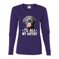 thumbnail image 2 of Wild Bobby, Pitbull to all Haters Funny, Animal Lover, Women Graphic Long Sleeve Tee, Purple, Small, 2 of 4