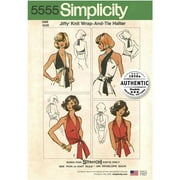 Simplicity Misses' One Size Authentic 1970s Jiffy Knit Wrap-And-Tie Halter Pattern, 1 Each