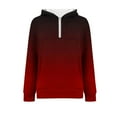 thumbnail image 4 of Maplenight Womens Hooded Sweatshirt Casual Quarter Zip Hoodies Gradient Color Relaxed Fit Long Sleeve Pullover Sweatshirts, 4 of 5