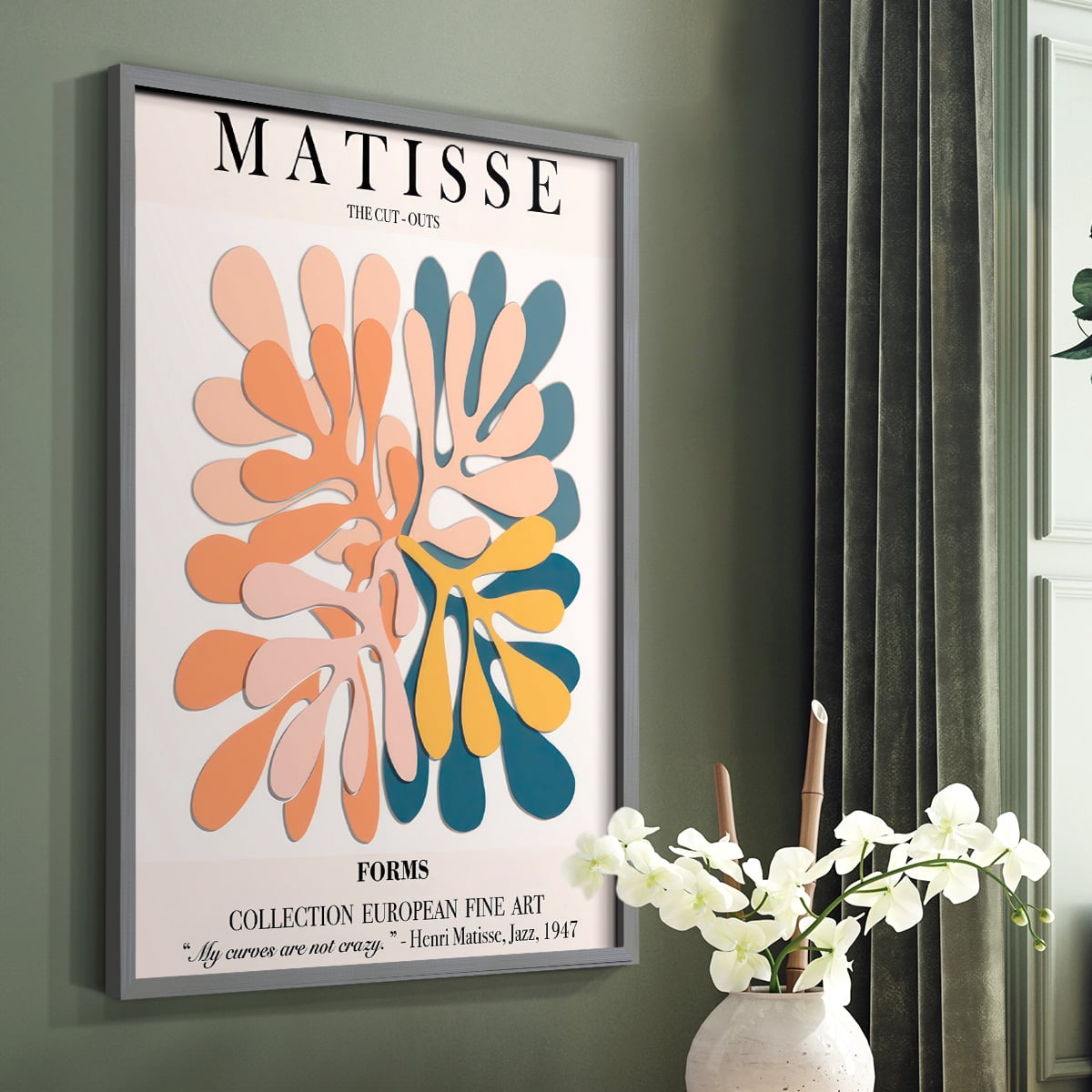Matisse CXCIV Framed Print in Gray Solid Wood 8 x 10 Framed Print