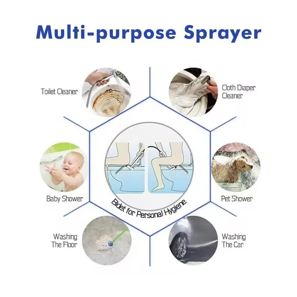 Bidet Sprayer for Toilet,Handheld Bidet Sprayer Kit for Personal Hygiene, Cloth Diaper Cleaning, Easy to Install,Black
