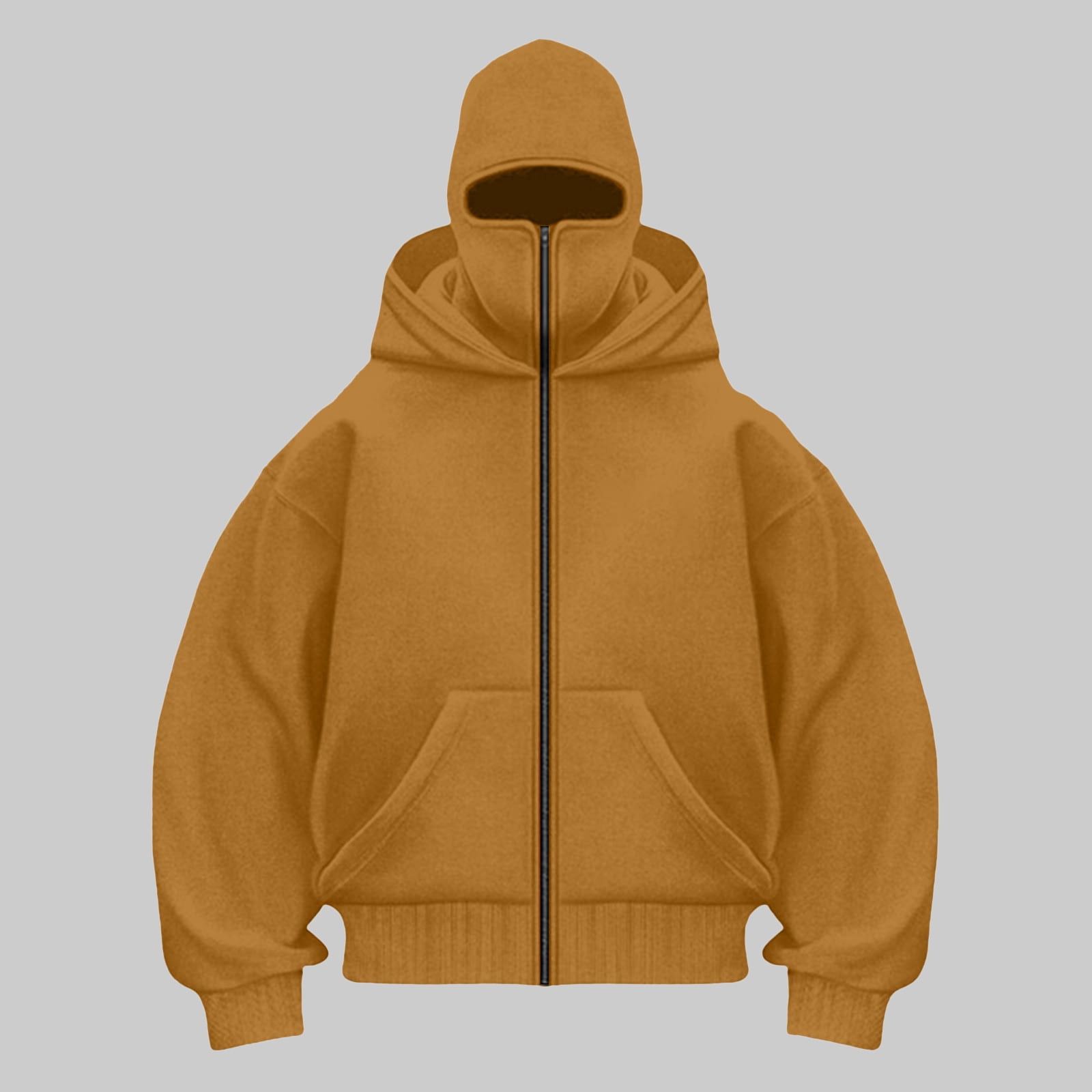 LiJinLong Balaclava Hoodie Zipper Unisex Thermal Insulated Wind Resistant for Snowboarding Skiing Hiking in Extreme Cold Outdoor Adventure Jacket S-XXL