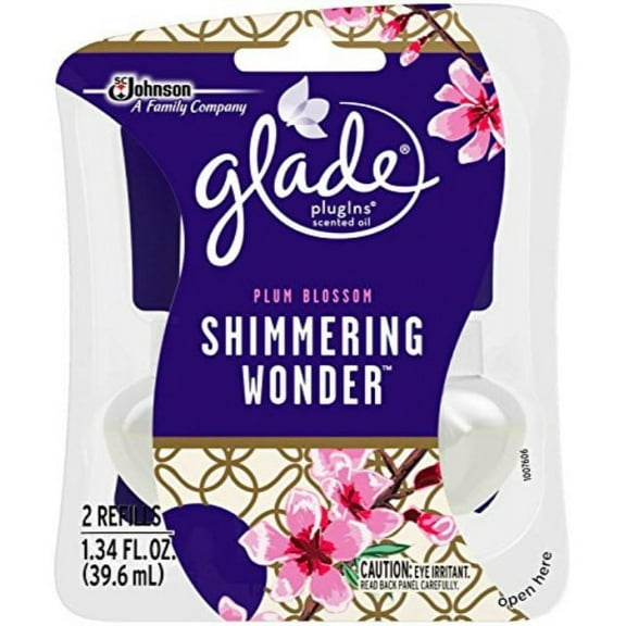 Glade Plugins Scented Oil Plum Blossom Shimmering Wonder Refills - 2 CT
