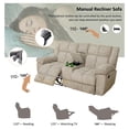 thumbnail image 5 of Aukfa 3-Piece Recliner Sofa Set - 77" Loveseat Recliner w/ Cupholder&Console for Living Room, Beige, 5 of 9