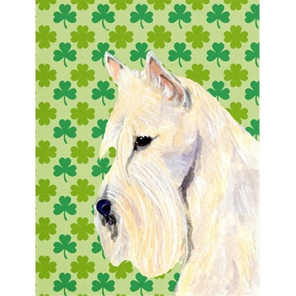 11 x 15 in. Scottish Terrier St. Patricks Day Shamrock Portrait Flag Garden Size