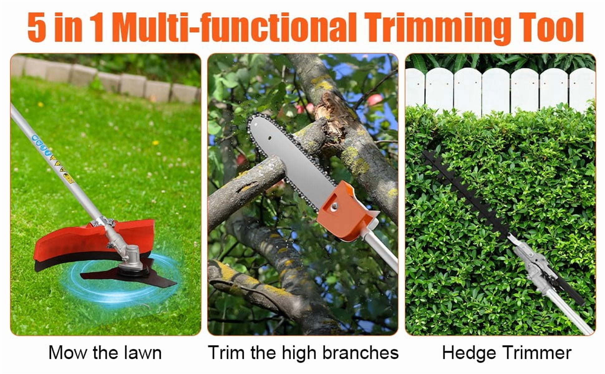 YNCE Powerful Gas String Trimmer,Hedge Trimmer,Full Functioning Guard Accessories String Trimmers Lawn Mower 52CC Petrol Hedge Trimmer Chainsaw Brush Cutter