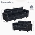 thumbnail image 3 of Bonzy Home Modular Sectional Sofa Couches for Living Room Ideal for Small Spaces & Family Fun Charcoal, 3 of 9