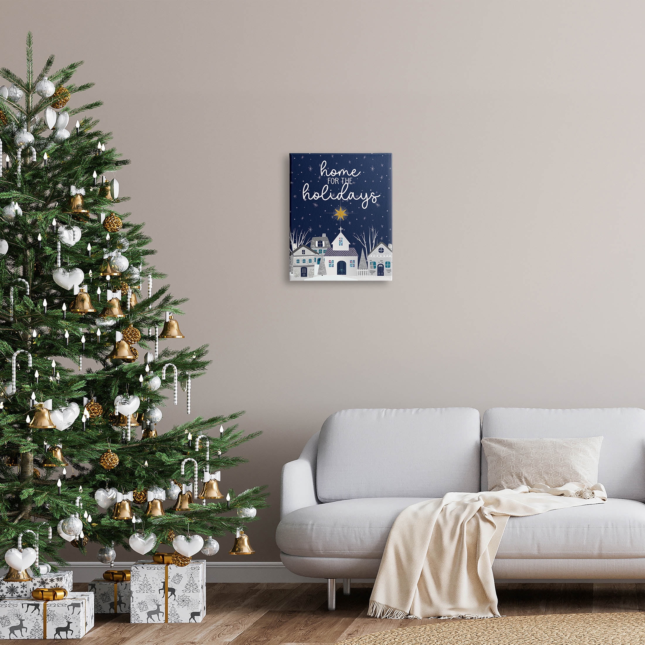 Stupell Industries Home For The Holidays Night Sky Graphic Art Gallery Wrapped Canvas Print Wall Art, Design by Linda Birtel