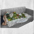thumbnail image 6 of Letter B Soft Flannel Fleece Throw Blanket, Tasty Candy Cane and with Top Hat Suit Christmas Tree Design with B Print, Cozy Plush for Indoor and Outdoor Use, 50" x 70", Multicolor, by Ambesonne, 6 of 6