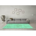 thumbnail image 3 of Ahgly Company Indoor Rectangle Abstract Turquoise Blue Modern Area Rugs, 2' x 4', 3 of 4