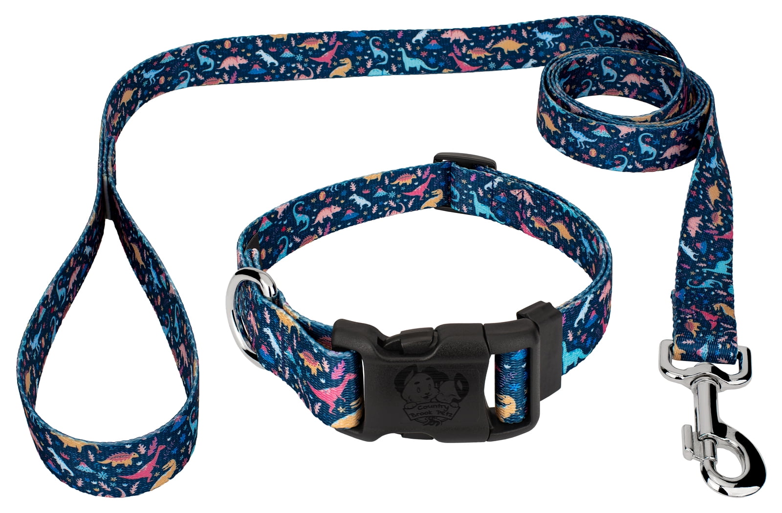Country Brook Petz® Deluxe Dinosaurs Dog Collar and Leash, Extra Large