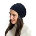thumbnail image 2 of Candid Navy Slouchy Cotton Beanie Men Women All Season, 2 of 2