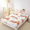 thumbnail image 4 of Homewish Western Farmhouse Full Size Sheets,Cute Cow Rabbit Bed Sheets,Red Farm Truck Sheet Sets For Boys Teens,Breathable Home Decor,4pcs, 4 of 7