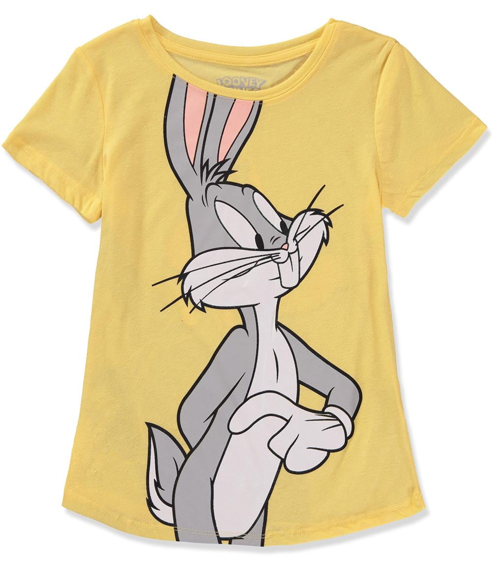 Looney Tunes Girls 4-14 Looney Tunes Bugs Bunny Short Sleeve Screen Print  T-Shirt Yellow 4/5