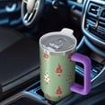thumbnail image 6 of Green Christmas Tree Pattern Tumbler with Handle and Lid,40oz Double Wall Vacuum Insulated Tumbler,Cups Gift for Women and Men, 6 of 7