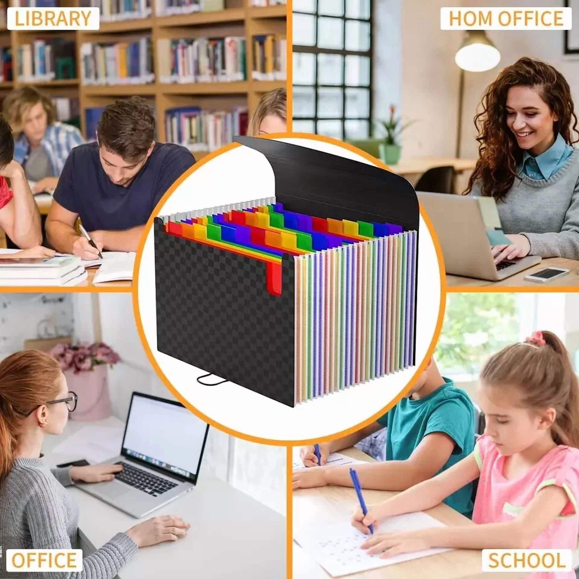 24 Pockets Expanding File Folders Accordian File Organizer Storage Box