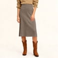 thumbnail image 2 of CharmCyan Women Casual High Elastic Waist Slimming Lady Tight Long Solid Skirt Khaki L, 2 of 4