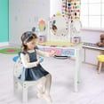 thumbnail image 2 of Pemberly Row Kids Vanity Princess Makeup Dressing Table Chair Set w/Mirror White, 2 of 8