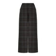 thumbnail image 4 of FRSASU Womens Plaid Palazzo Pants Wide Leg High Waisted Lounge Pants Fashion Casual Trousers with Pockets Brown, 4 of 7