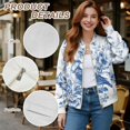 thumbnail image 6 of DISNIMO Birds Floral Printed Sweatshirts for Women Long Sleeve Jackets V Neck Outerwear Jacket Fall Winter Clothes, S, 6 of 7