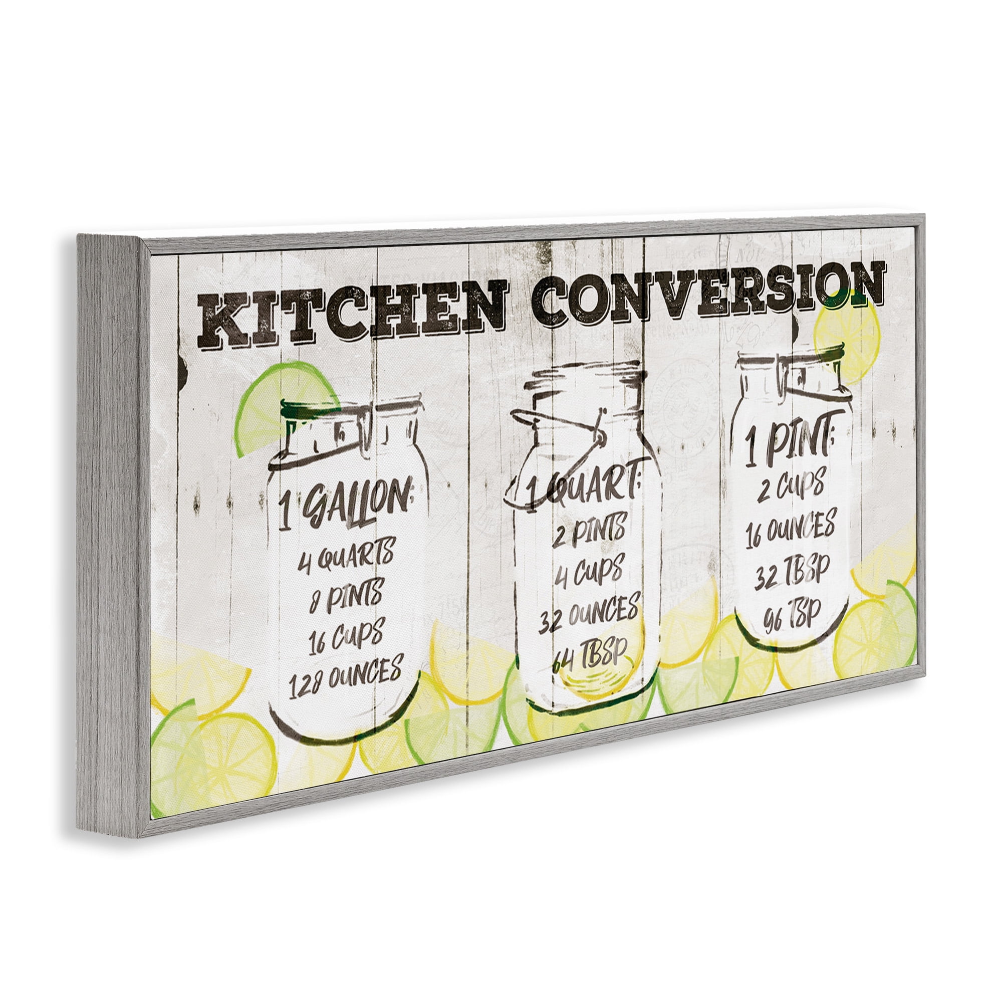 Stupell Industries Kitchen Conversion Summer Jars Food & Beverage Painting Gray Framed Art Print Wall Art, 24 x 10